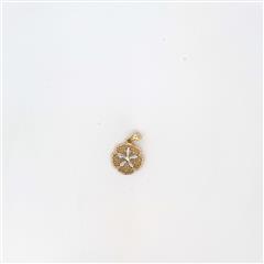 14k Two Tone Gold Sand Dollar Pendant